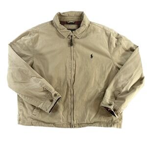Vintage Polo Ralph Lauren Harignton Jacket Men's XXL Canvas Bomber Lined Work